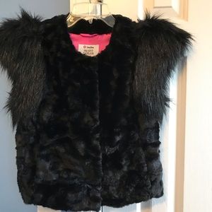 Faux fur black vest